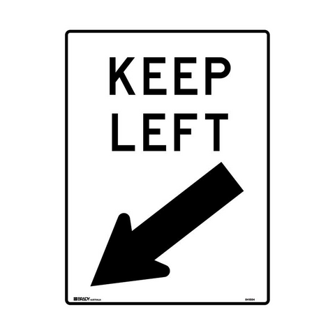 Sign Direction Keep Left 600x450mm Metal