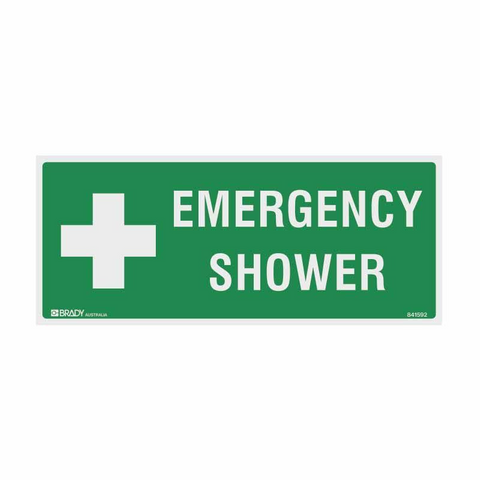 Sign Emergency Shower 225mm x 300mm Poly