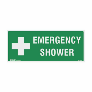 Sign Emergency Shower 225mm x 300mm Poly