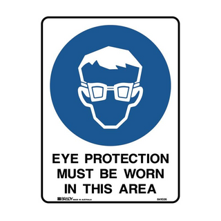 Sign Eye Protection Must 300x225mm Poly