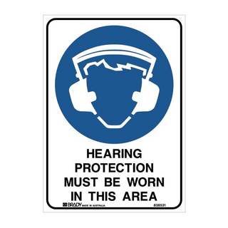 Sign Hearing Protection 450x300mm Metal