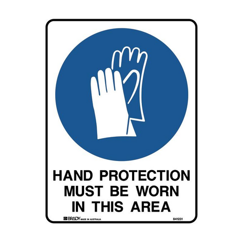 Sign Hand Protection 450x300mm Metal