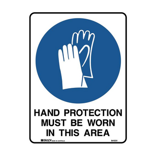 Sign Hand Protection 450x300mm Metal