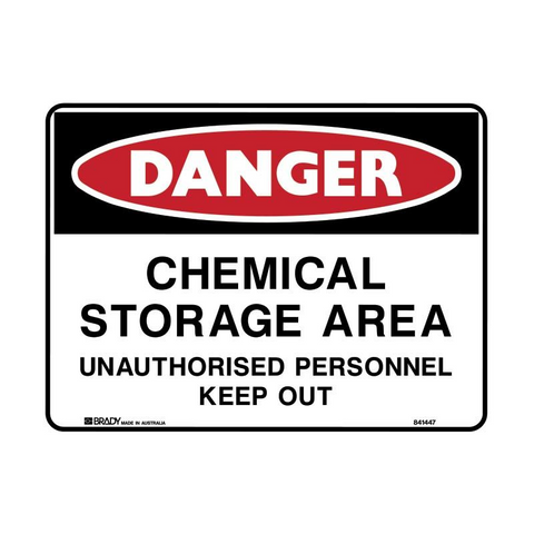 Sign Chem Storage Area 450x600mm Metal