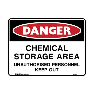 Sign Chem Storage Area 450x600mm Metal