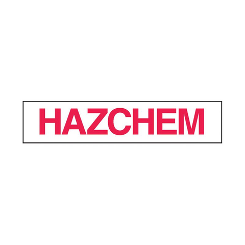 Sign Hazchem 125mm x 600mm Metal