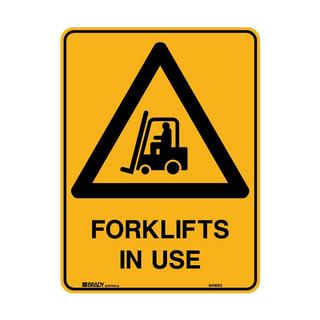 Sign Forklifts In Use 450mmx300mm Poly