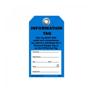 Information Safety Tag Blue Pk100
