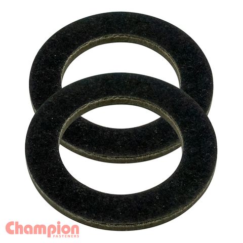 Washer Flat Fibre M12x24x2.0mm Blk Pk25