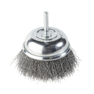 Cup Brush 50mm S/Mount Crimped Wire