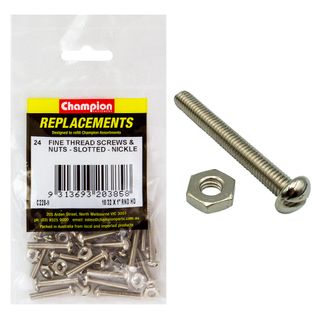 Champion Pan Slot Screws & Nuts 10-32x1