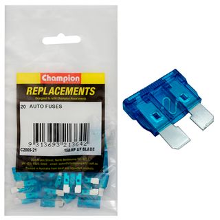 Champion Fuses Blade 15AMP Blue Pk20