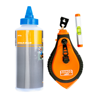 Bahco Chalk Line Set (Reel/Chalk/Level)