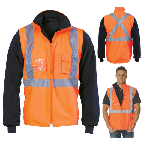 Vest 4in1 C/Back Reves Hi-Vis O/Navy L