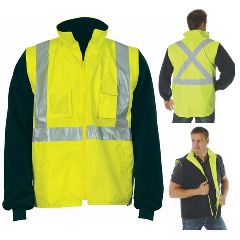 Vest 4in1 C/Back Reves Hi-Vis Y/Navy 2XL