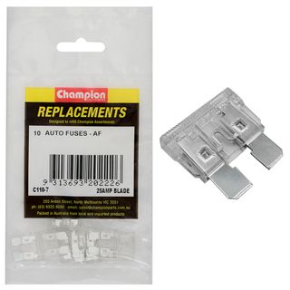 Champion Blade Fuse AF 25AMP Clear Pk10