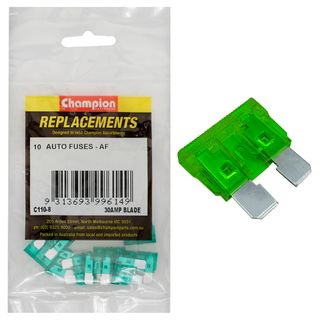 Champion Blade Fuse AF 30AMP Green Pk10