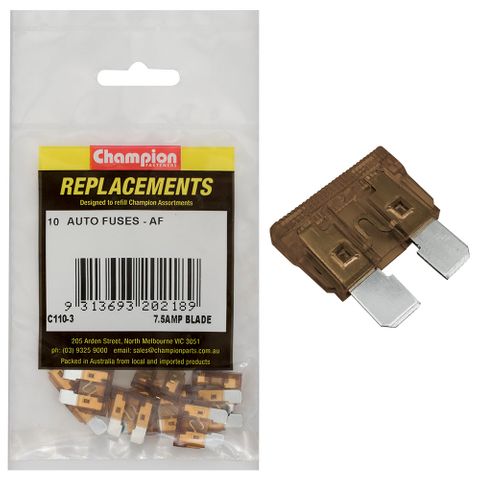 Champion Blade Fuse AF 7.5AMP Brown Pk10