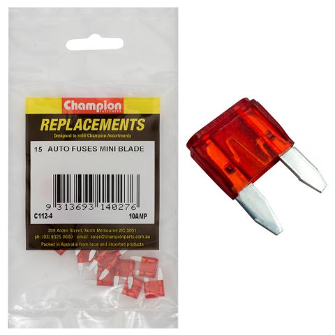 Champion B/Fuse Mini 10AMP Red Pk15