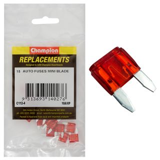 Champion B/Fuse Mini 10AMP Red Pk15