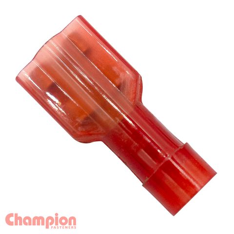 Crimp Terminals Red Blade F 6.3mm Pk100