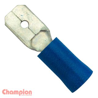 Crimp Terminals Blue Blade M 6.3mm Pk100