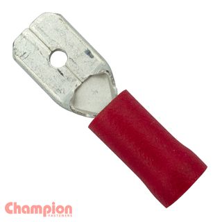 Crimp Terminals Red Blade M 6.3mm Pk100