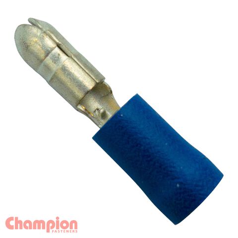 Crimp Terminals Blue Bullet M 4mm Pk100
