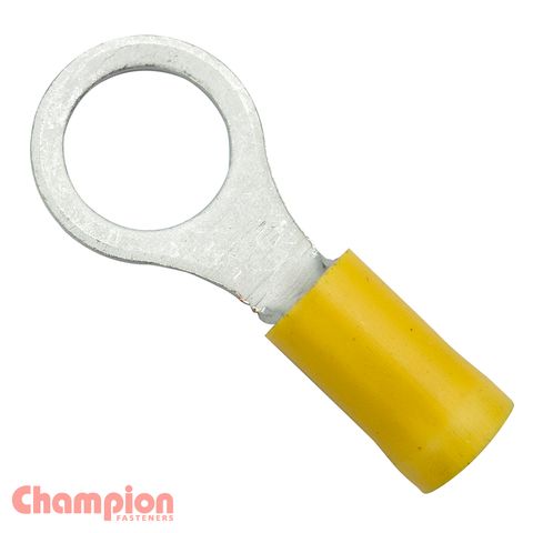 Crimp Terminals Yellow Ring 8mm Pk100