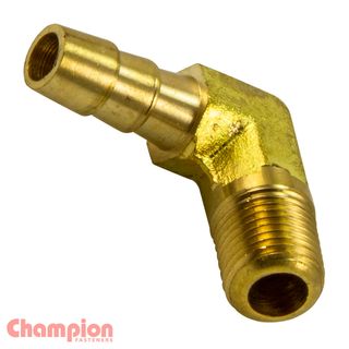 Brass Hose Tail Elbow Male 90° 3/8x1/8
