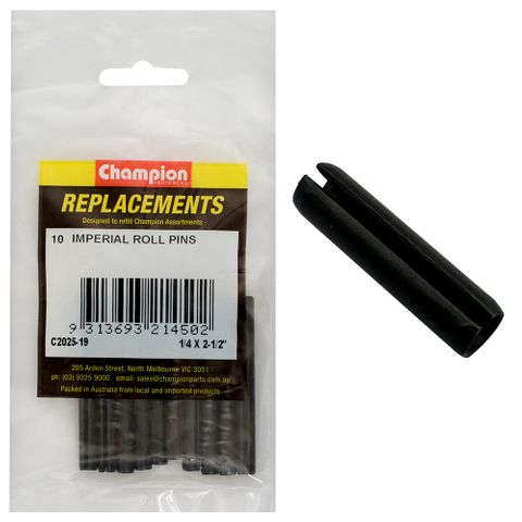 Champion Kit Roll Pins 1/4 x 2-1/2 Pk10