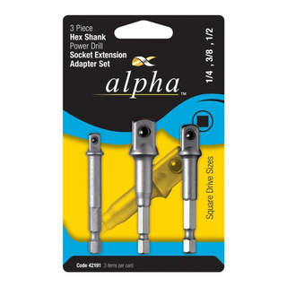 Adaptor Hex Driver Bit Set - Square 3Pce