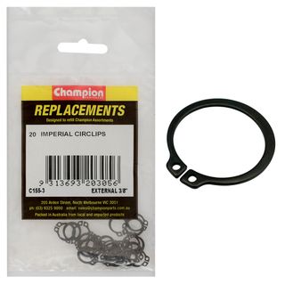 Champion Kit External Circlips 3/8 Pk20