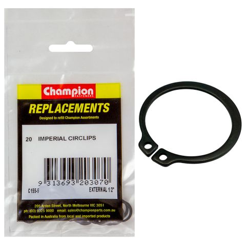 Champion Kit External Circlips 1/2 Pk20