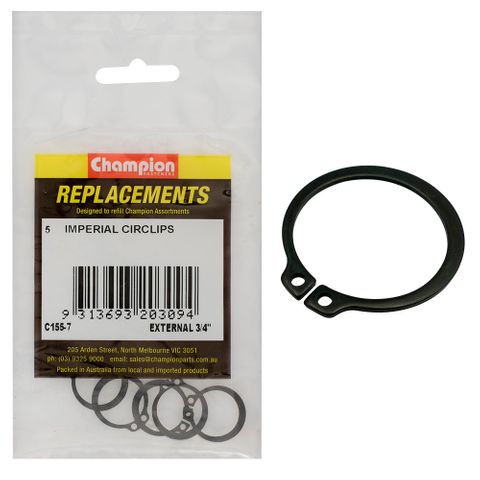 Champion Kit External Circlips 3/4 Pk5