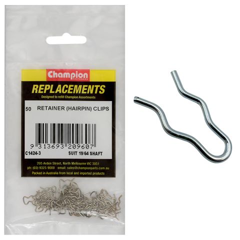 Champion Retainer Clips 19/64 Pk50