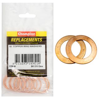 Washers Flat Copper M26x31x2.0mm Pk10