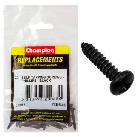 Self Tapp Screw Pan Phillip 4.2x25mm Blk