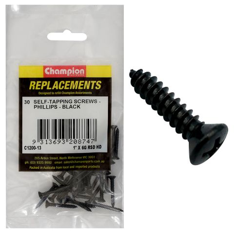 Self Tapp Screw RSD Phillip 3.5x25mm Blk