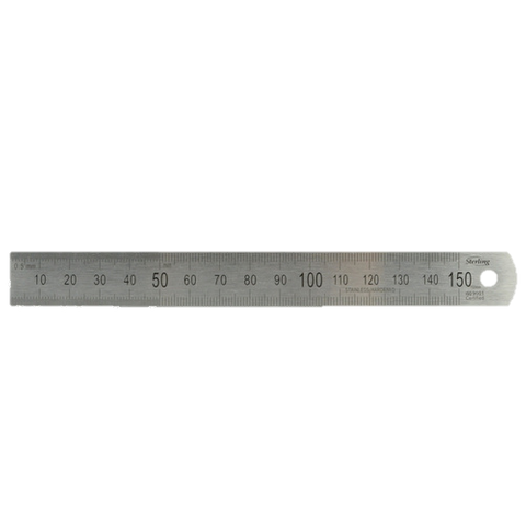 150mm Stainless Steel Ruler Metric/Imp
