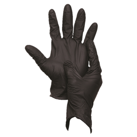 Glove Nitrile Dispose H/D Black P100 S