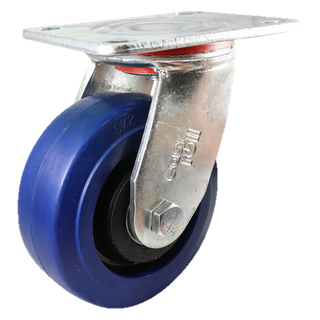 Castor 125mm Swivel Rubber Blue