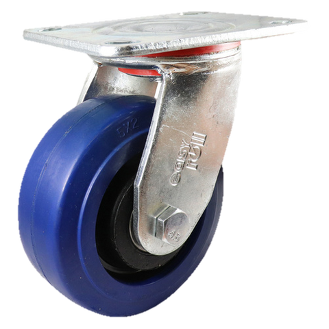 Castor 125mm Swivel Rubber Blue 240kg