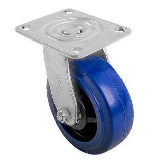 Castor 150mm Swivel Blue Elastic Rubber