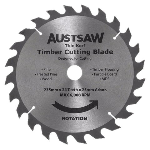 Timber Cutting Blade 235mm x 24 Teeth