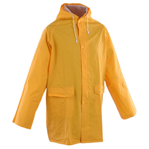 Yellow 3/4 Length PVC Rain Jacket Large