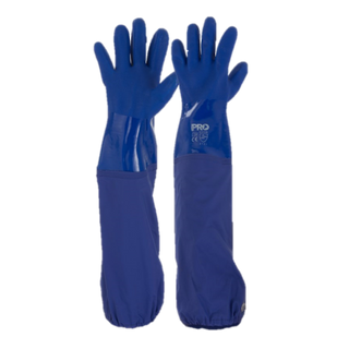 Glove PVC Long Blue - Elastic End
