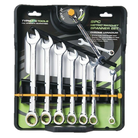 Ratchet Spanner Set 8-19mm 8 Pc Typh
