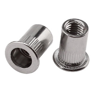 Nutsert M4 Stainless Knurled L/Flange