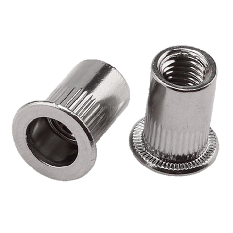 Nutsert M4 Stainless Knurled L/Flange